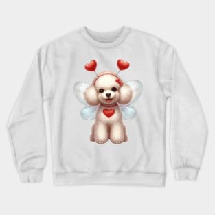 Valentine Fairy Poodle Dog Crewneck Sweatshirt